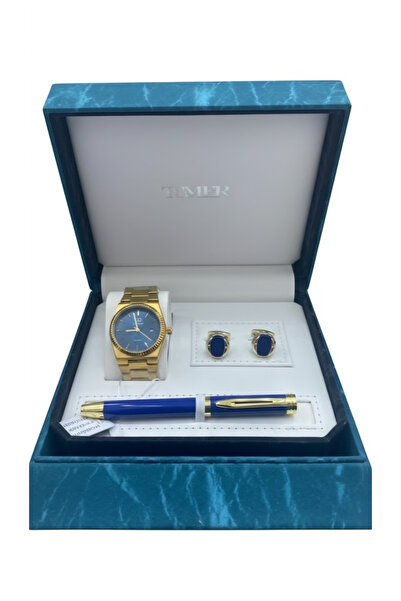 Boutique Luxury men's accessory set in gold and royal blue