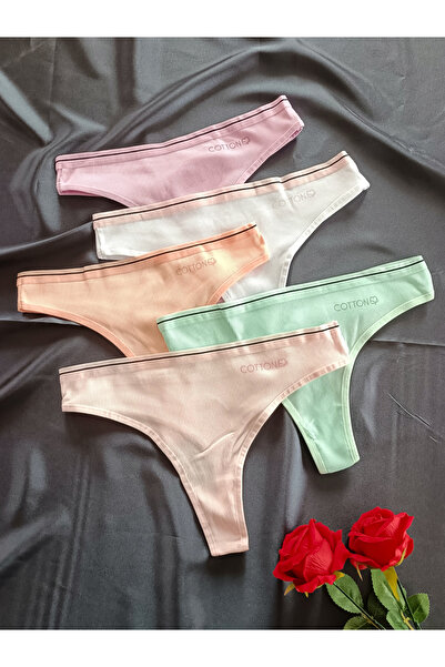 Dominant Ribana Yumuşak Dokulu 5'li String Kadın İç Giyim Külot Set