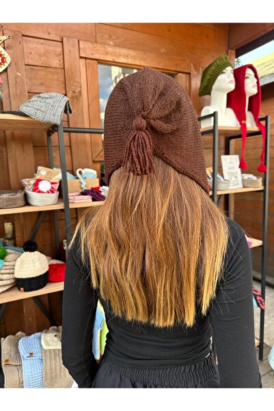 pun dore El Örgüsü Üçgen Kapşon Bere & Şal | Bağlamalı Çok Amaçlı Tasarım | S...