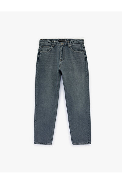 Koton Pantaloni din bumbac cu talie normală, vintage, cu croiala dreaptă