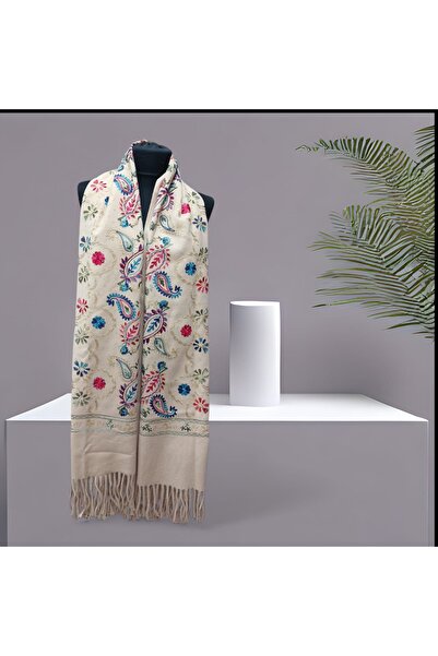 Casmir Parlak taşlı kaşmir şal
