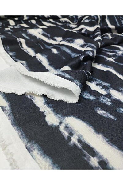 Kumaş Parça Crep de culoare neagră, albastru închis, lățime: 140