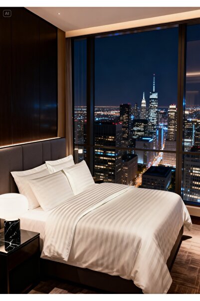 Comfort Craft Double Satin Duvet Cover Set - Striped - Satin Fabric - 100% Co...