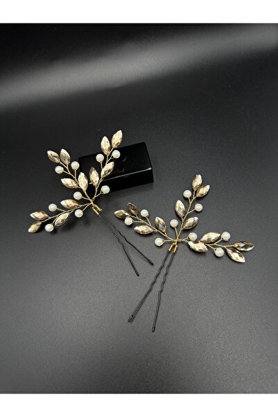 gelinmz Pearl and Crystal Detailed Bridal Hair Clip – Set of 2