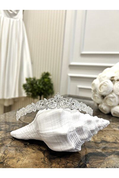 Taşmeran Zircon Stone Design Bridal Tiara High Quality Wedding Henna Engageme...