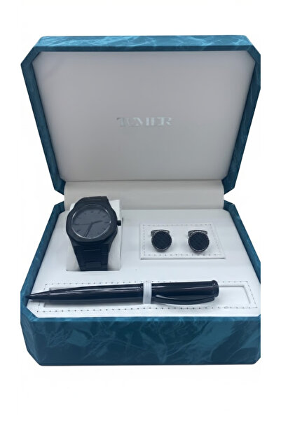 Boutique Luxury men's watch accessory set in black