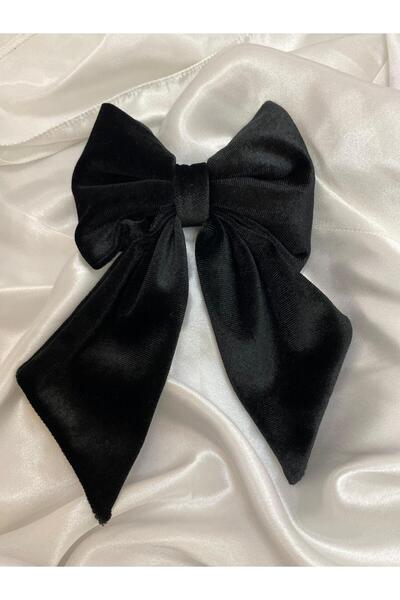 Zeyf Siyah Kadife Otomatik Fiyonk Toka