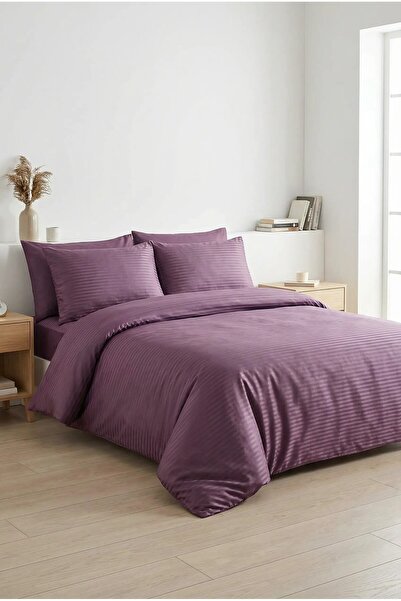 Comfort Craft Double Satin Duvet Cover Set - Striped - Satin Fabric - 100% Co...