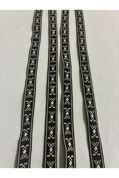 ULUPAMİR شريط منسوج ضيق باللونين الأسود والأبيض بطول 1 متر