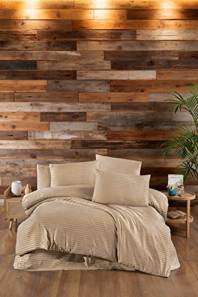 Comfort Craft Double Satin Duvet Cover Set - Striped - Satin Fabric - 100% Co...