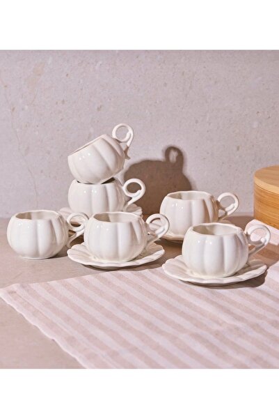 Home Çırağan Pumpkin Bal Kabağı 6 Kişilik Türk Kahve Fincan Takımı