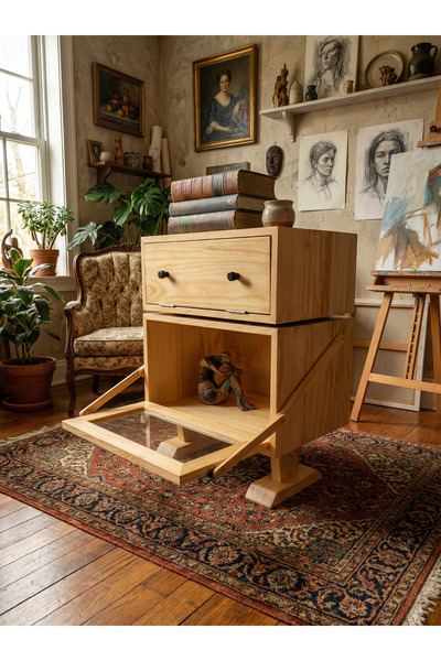 Dekortek Mobilya Robo - 360 Derece Dönebilir Başlıklı ve Alt Gövdesi Sergi Te...