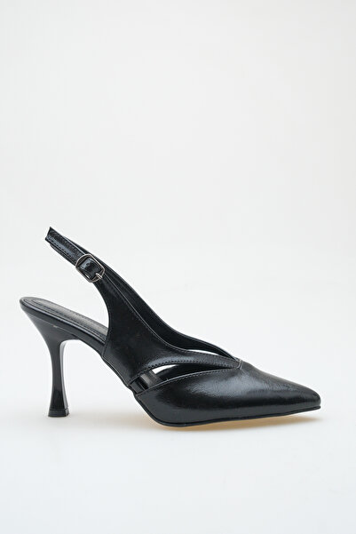 BEEKAMI Women's Pointed Toe V-Cut Windowed Slingback Heels