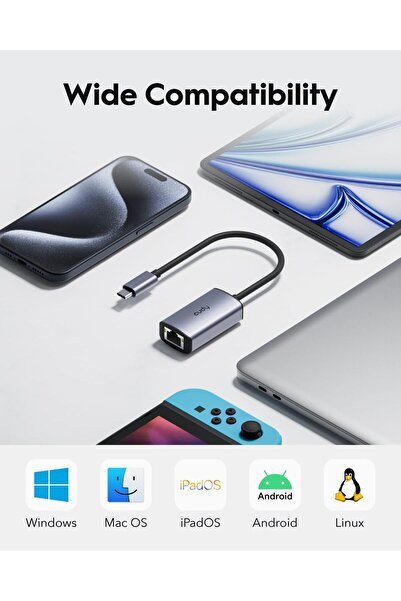 cudy USB C to Ethernet Adapter, Gigabit Wired Network Adapter