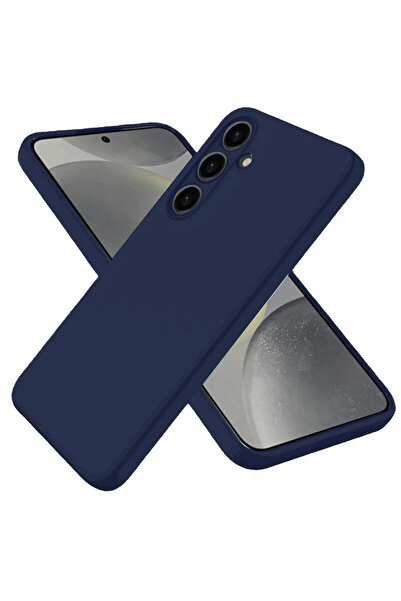 BSN STİL Bsnshop Samsung Galaxy S25 Case Nano Inside Velvet Silicone - Navy B...