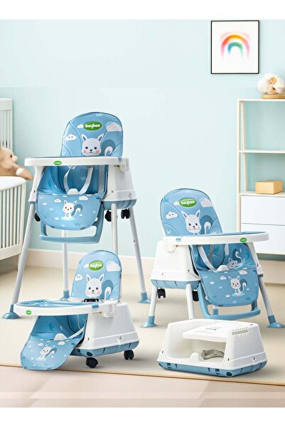 BAYBEE Convertible Baby high chair with tray, wheels, safety belt, adjustable...