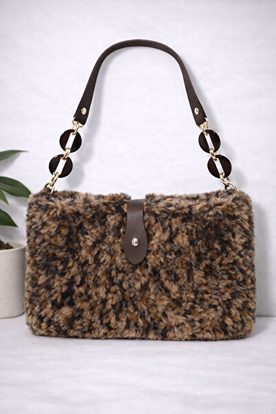 BY AKTEPE STORE Handmade Plush Knitted Women's Bag – Winter & Daily Shoulder Bag
