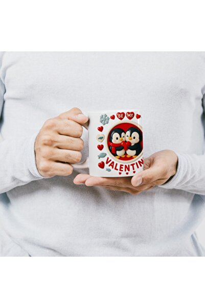 Beramussa Penguin Mug with Heart Design – Heart-Themed Design Mug – Gift for ...
