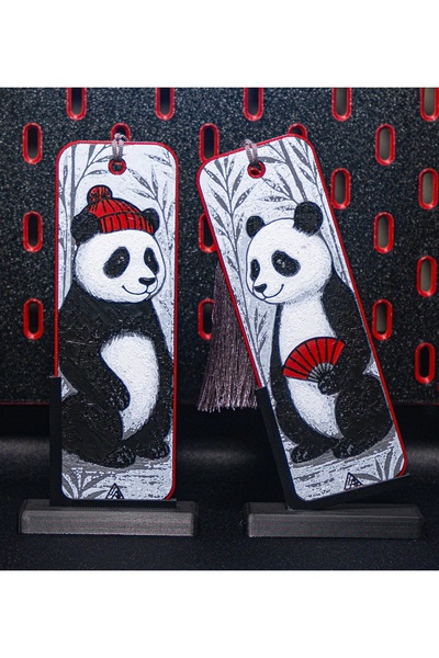 Akgün's علامة كتاب رومانسية - تصميم الباندا للعشاق - قطعتان