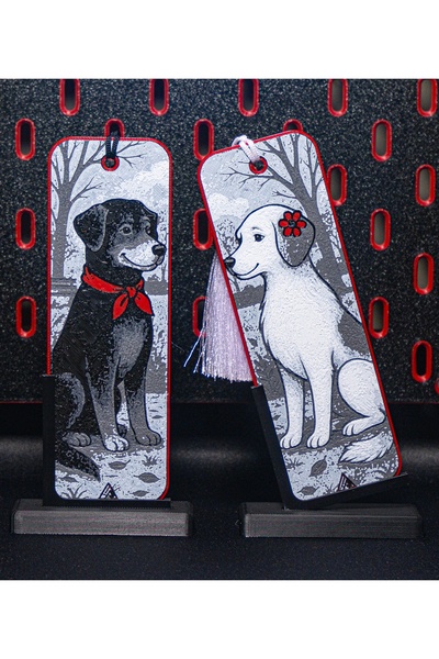 Akgün's علامة كتاب رومانسية - تصميم كلب للعشاق - قطعتان