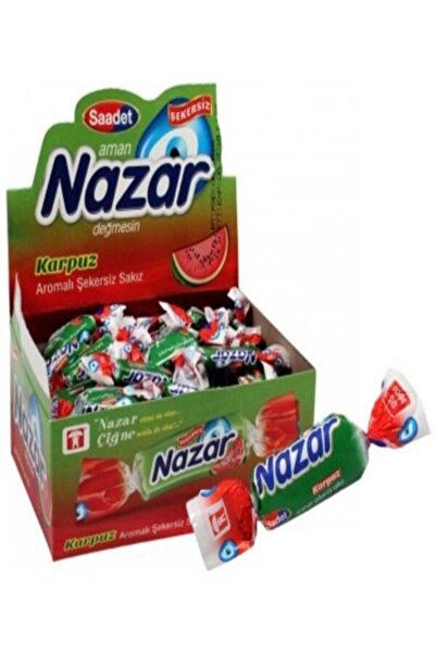 SAADET Nazar Karpuz Aromalı Tekli Şekersiz Sakız (50 Adet)