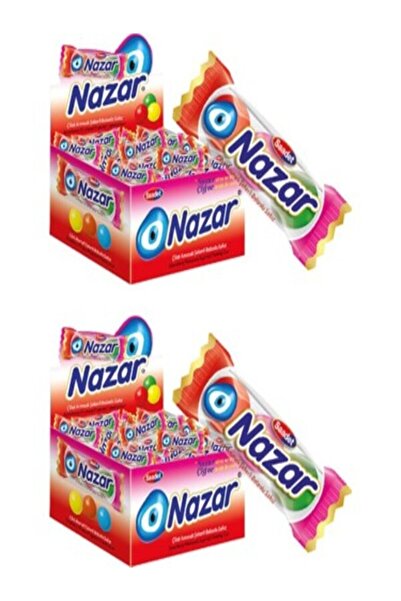 SAADET Nazar 3'Lü Çilek Aromalı Şekerli Balonlu Sakız (50 Adet)