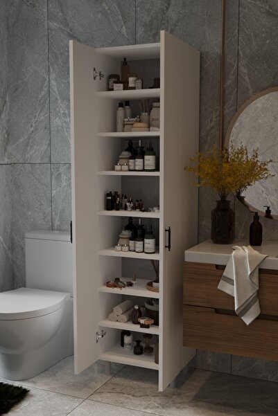BELMO Titan 8 Raflı 2 Kapaklı Çok Amaçlı Dolap Mutfak Banyo Kiler Erzak Dolabı