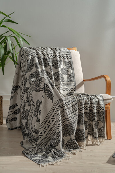 Comfort Craft 100% Cotton Sofa Throw Tv Blanket, Black the Art 130X170 cm Hig...