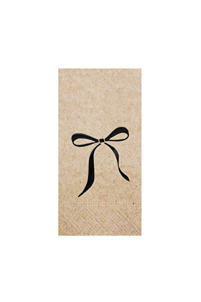 Story 33X33 cm Black Foil Bow Ribbon Patterned 16-Piece Kraft Colored Paper N...