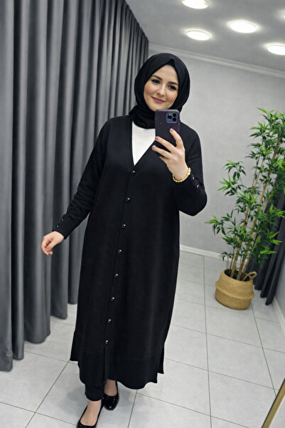 NERMİN Mercerized Long Cardigan 137cm 42-52 Size