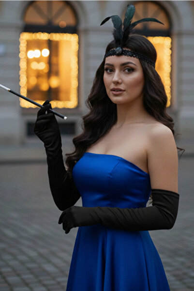 shop Set de 3 piese pentru costum clasic Charleston Gatsby: bentiță cu pene, ...