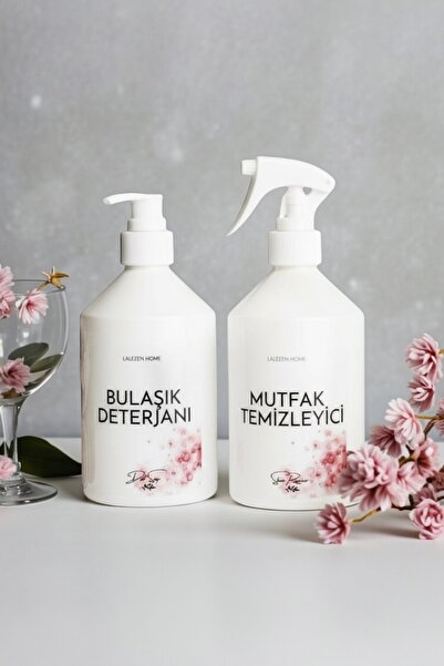 LALEZEN HOME Plastic White Bottle with Label for Dishwashing Liquid & Kitchen...