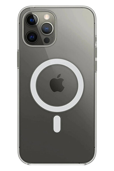 BSN STİL Bsnshop 12 Pro Max Case Magneticsafe Transparent Silicone - Transpar...