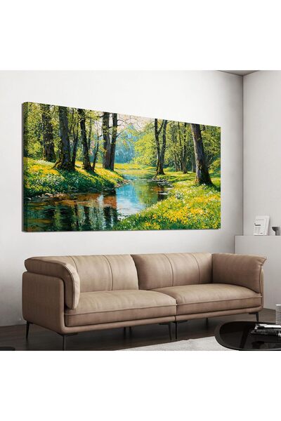 ALAYRA International لوحة جدارية أنيقة متعددة الألوان بتصميم منظر طبيعي، مؤطر...