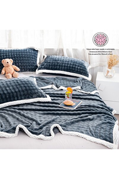 trendyhome Pătură Dublă Premium Super Moale 200x230 cm – Set cu Fețe de Pernă...
