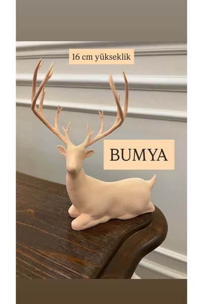 Bumya3duretim BUMYA 16 cm yüksekliğinde BEJ renk oturan Geyik