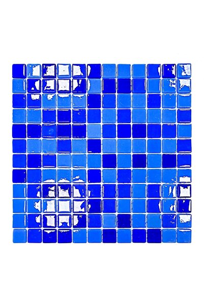 MozaiKristaL Havuz ve tüm yüzeyler için 25x25mm. Mavi Mix. 31,5x31,5cm. Filel...