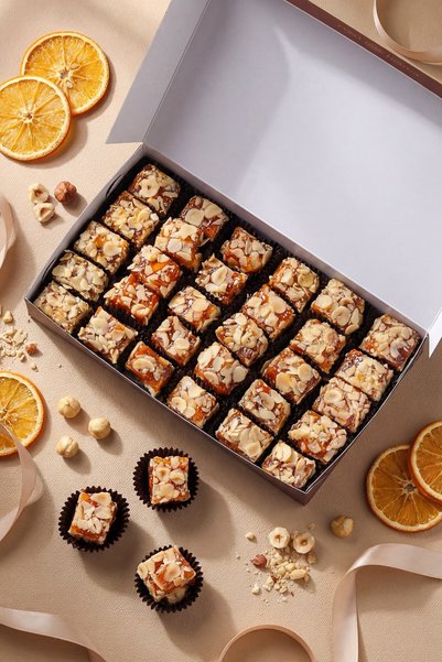 Paşa Dairesi File Fındık Covered Orange Special Flavored Turkish Delight with Gift Box 550 Gr
