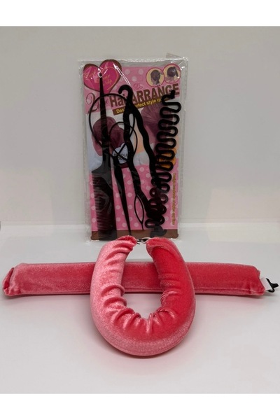 winingo 6’lı Saç Topuz Yapma ve Saç Örme Aparatlı Tarak Seti ve Kadife Saç Şe...