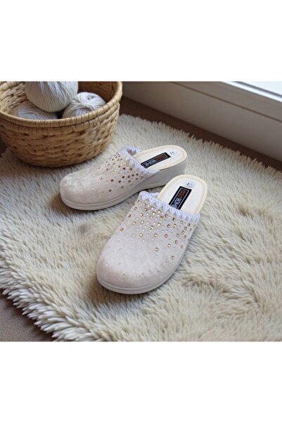 AkınalBella Papuci de casă pentru femei, din catifea, cu talpă anti-alunecare...