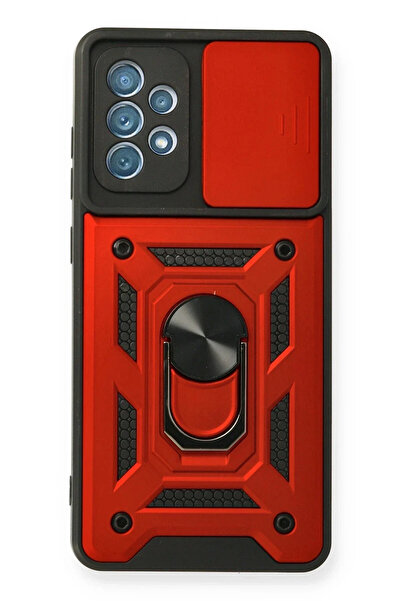 BSN STİL Bsnshop Samsung Galaxy A32 Case Pars Silicone with Lens Ring - Red 1...