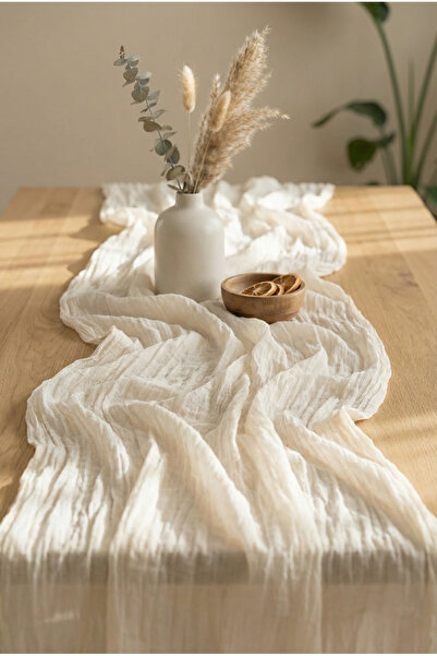 Wellstil Nuv |   100% cotton tulle runner, bohemian wedding engagement organi...