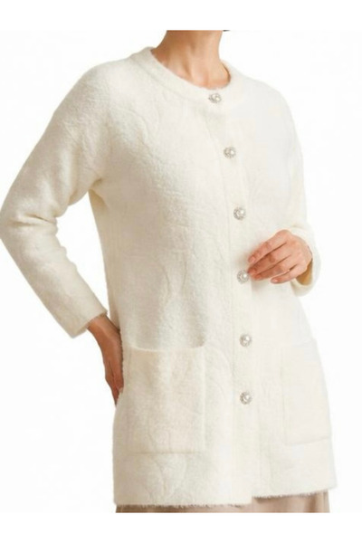 TİRİTEK Мек плетен кардиган без яка / Ванилия