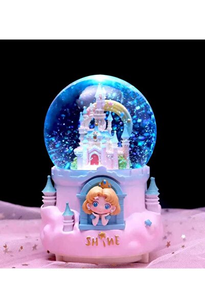 mr shopping MR Prenses Işıklı Müzikli Püskürtmeli Büyük Boy Kar Küresi Harika...