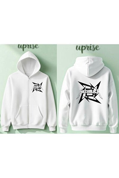 Vordevia Metallica Printed 3-Zip Cardigan Sh Fleece-Lined Oversize