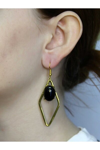 esha Natural Stone Onyx Natural Stone Women's Earrings Euku34O