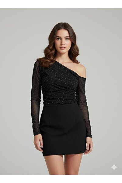 MODA Shoulderless Blouse with Stones