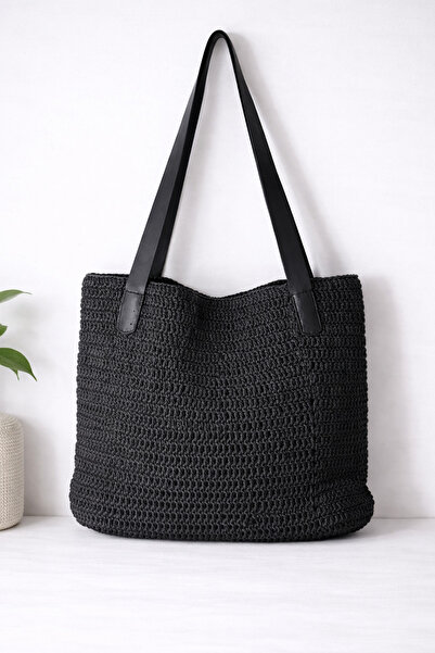 BY AKTEPE STORE El Yapımı Kağıt İp Örgü Kadın Omuz Çantası – Günlük & Yazlık ...