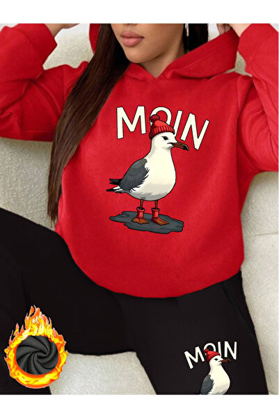 ibibik moda Sweatshirt Sweatpants Jogger Moin Printed Tracksuit Set Hooded