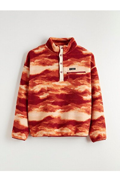 LC Waikiki Xside Active Mock Neck Patterned Fleece Men's Sweatshirt